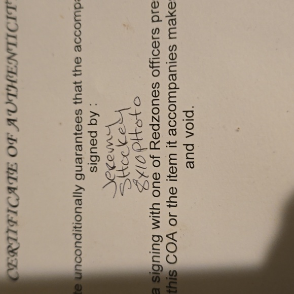 AUTOGRAPHED JEREMY SHOCKEY 8×10 photo with COA - Picture 17 of 17